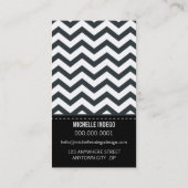 VISITEKAARTJE Bold Trendy Chevron Stripes Zwart (Achterkant)