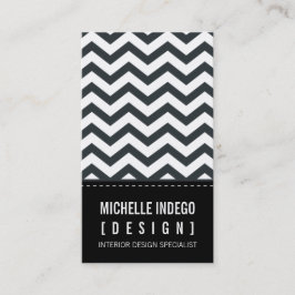 VISITEKAARTJE Bold Trendy Chevron Stripes Zwart