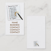 VISITEKAARTJE - BOURBON LOVERS SHOPPT LIST (Voorkant / Achterkant)