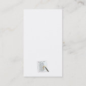 VISITEKAARTJE - BOURBON LOVERS SHOPPT LIST (Achterkant)