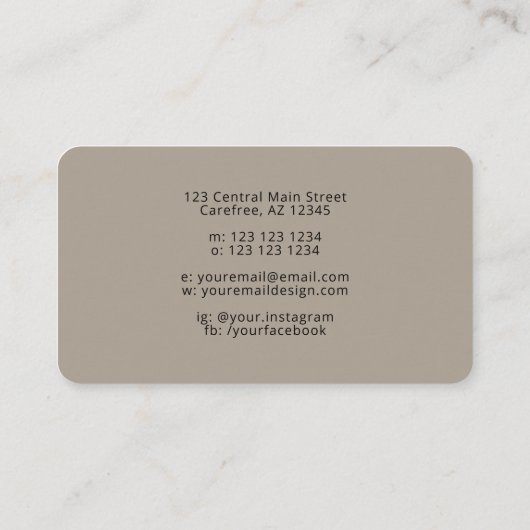 Visitekaartje Boutique Plant Service (Achterkant)