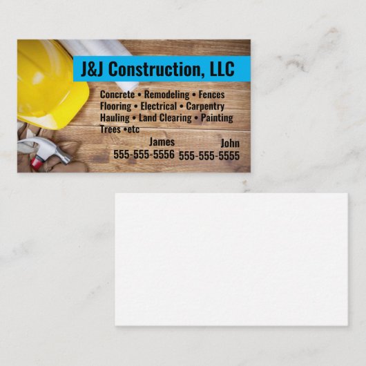 Visitekaartje bouwbedrijf (Voorkant / Achterkant)