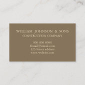 Visitekaartje bouwbedrijf (Achterkant)