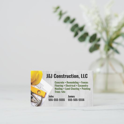 Visitekaartje bouwbedrijf (Staand voorkant)