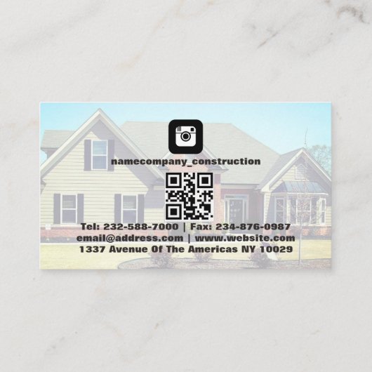 Visitekaartje bouwmakelaar (Achterkant)