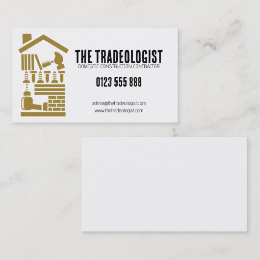 Visitekaartje bouwnijverheid (Voorkant / Achterkant)