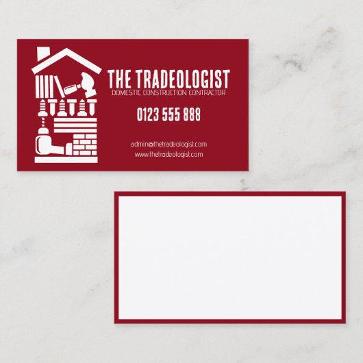 Visitekaartje bouwnijverheid (Voorkant / Achterkant)