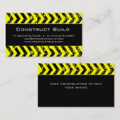 Visitekaartje bouwnijverheid Grunge yellow black (Voorkant / Achterkant)