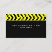 Visitekaartje bouwnijverheid Grunge yellow black (Achterkant)