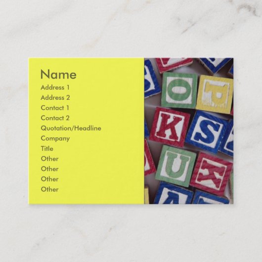 Visitekaartje bouwstenen (Voorkant)