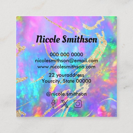 visitekaartje brandend vierkant (Achterkant)