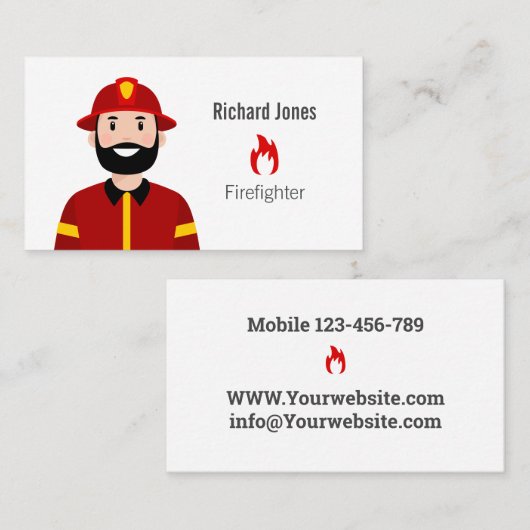 Visitekaartje brandweerman (Voorkant / Achterkant)