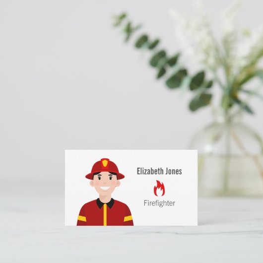 Visitekaartje brandweerman (Staand voorkant)