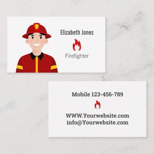 Visitekaartje brandweerman (Voorkant / Achterkant)