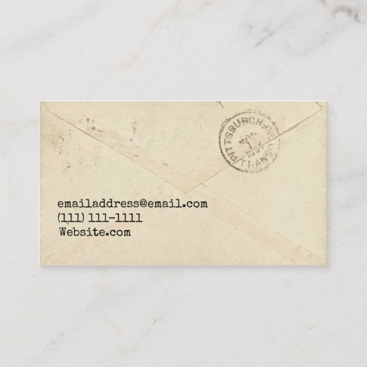 visitekaartje  brief (Achterkant)