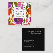 Visitekaartje Bright Floral Retro Event Design (Voorkant / Achterkant)