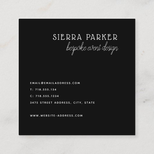 Visitekaartje Bright Floral Retro Event Design (Achterkant)