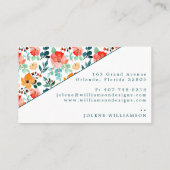 Visitekaartje Bright Waterverf Summer Flowers (Achterkant)