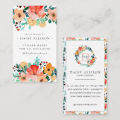 Visitekaartje Bright Waterverf Summer Flowers (Voorkant / Achterkant)