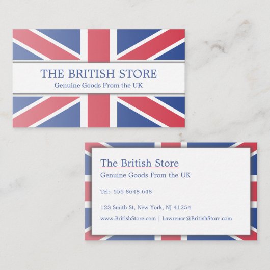 Visitekaartje Britse vlag (Voorkant / Achterkant)