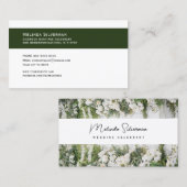 Visitekaartje, bruiloft Celebrant wit en groen Visitekaartje (Voorkant / Achterkant)