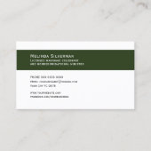 Visitekaartje, bruiloft Celebrant wit en groen Visitekaartje (Voorkant)