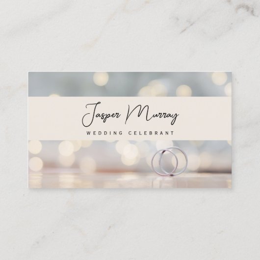 Visitekaartje, Bruiloft Celebrant wit en pastel Visitekaartje (Achterkant)