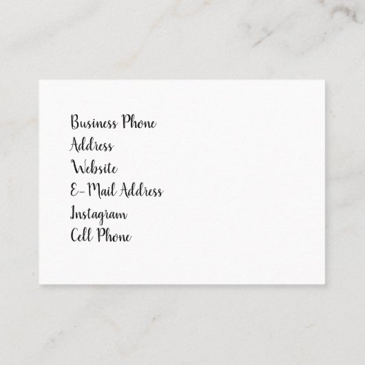 Visitekaartje bruiloft Planner of ander gebruik (Achterkant)