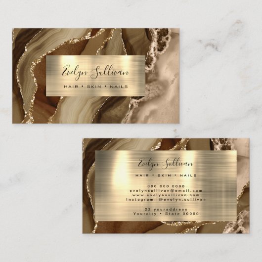 Visitekaartje bruin goudganzen (Voorkant / Achterkant)