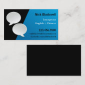 Visitekaartje Bubbles Interpreter spreken (Voorkant / Achterkant)