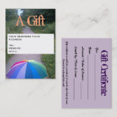 Visitekaartje Cadeaubon van RoseWrites Kortingskaartje (Voorkant / Achterkant)