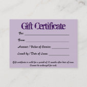 Visitekaartje Cadeaubon van RoseWrites Kortingskaartje (Achterkant)