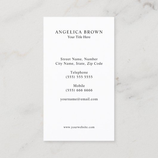 Visitekaartje Caduceus Symbool Marble Pattern (Achterkant)