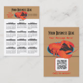 visitekaartje Calendar Seafood Restaurant (Voorkant / Achterkant)