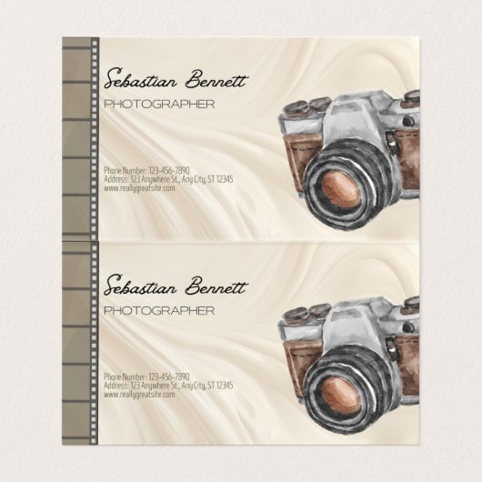Visitekaartje camera fotografie (Binnenkant ongevouwen)