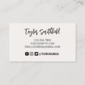 Visitekaartje  camera-videografie (Achterkant)