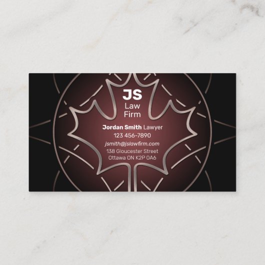 Visitekaartje Canadese services (Achterkant)