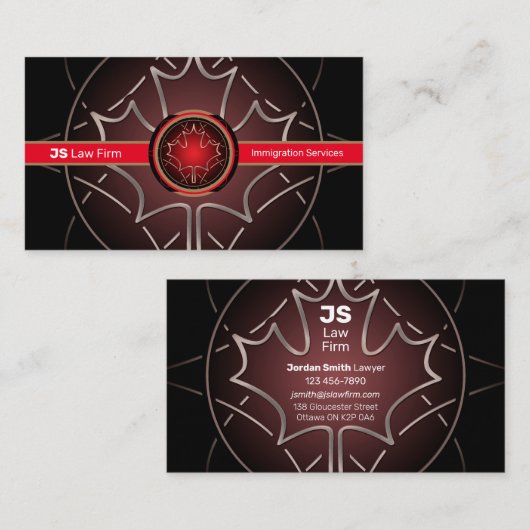 Visitekaartje Canadese services (Voorkant / Achterkant)