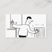 Visitekaartje Cartoon voor ketelonderhoud (Achterkant)