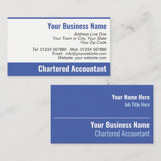 Visitekaartje charteraccountant (Voorkant / Achterkant)