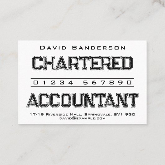 Visitekaartje charteraccountant (Achterkant)