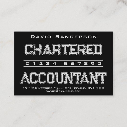 Visitekaartje charteraccountant (Voorkant)