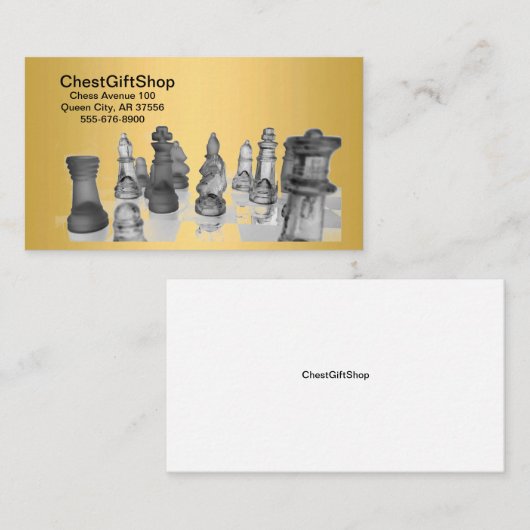 visitekaartje Chess. (Voorkant / Achterkant)
