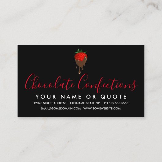 visitekaartje chocoladeaardbei (Achterkant)