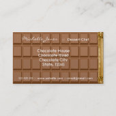 Visitekaartje Chocoladebar dessert chef-kok (Achterkant)