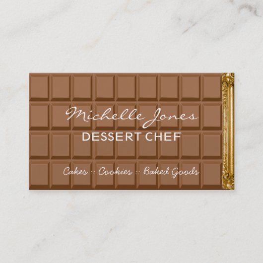 Visitekaartje Chocoladebar dessert chef-kok (Voorkant)