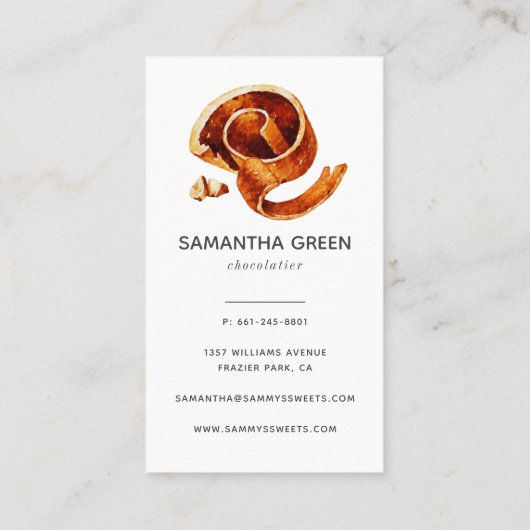 Visitekaartje Chocolatier Confecties (Achterkant)