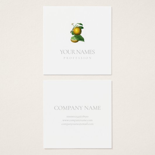 VISITEKAARTJE: CITRUS VIERKANTE VISITEKAARTJES (Voorkant /achterkant)