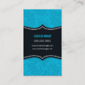 VISITEKAARTJE classy bloeiende zwarte turquoise (Achterkant)