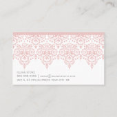 VISITEKAARTJE classy damask bord roze (Achterkant)
